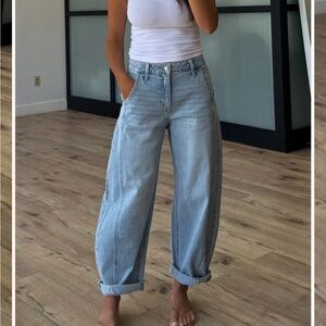 Blue Boyfriend Jeans Relaxed Fit High-Waisted